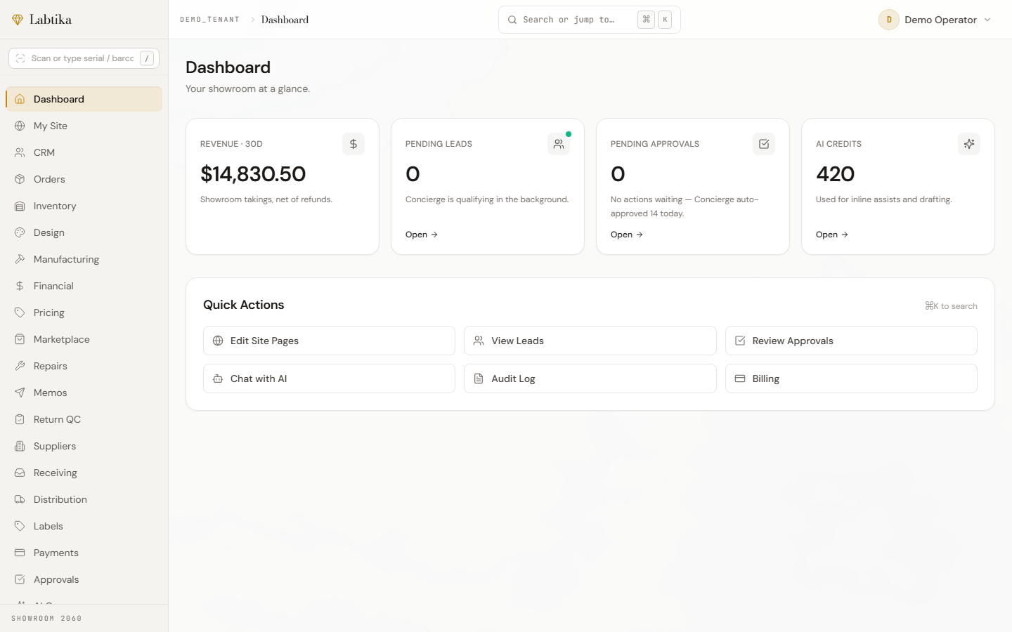 GemHub dashboard screen