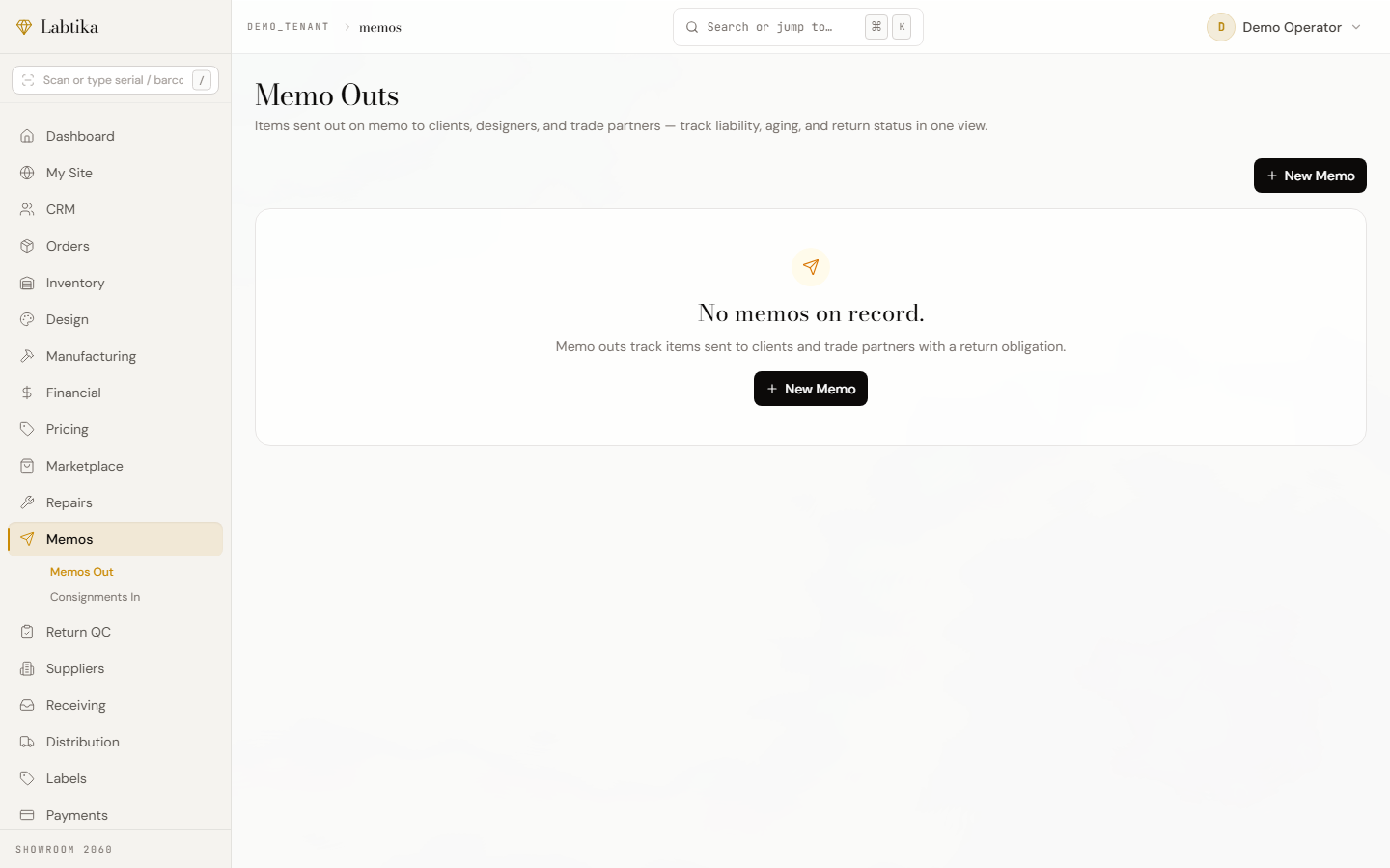 GemHub memos screen
